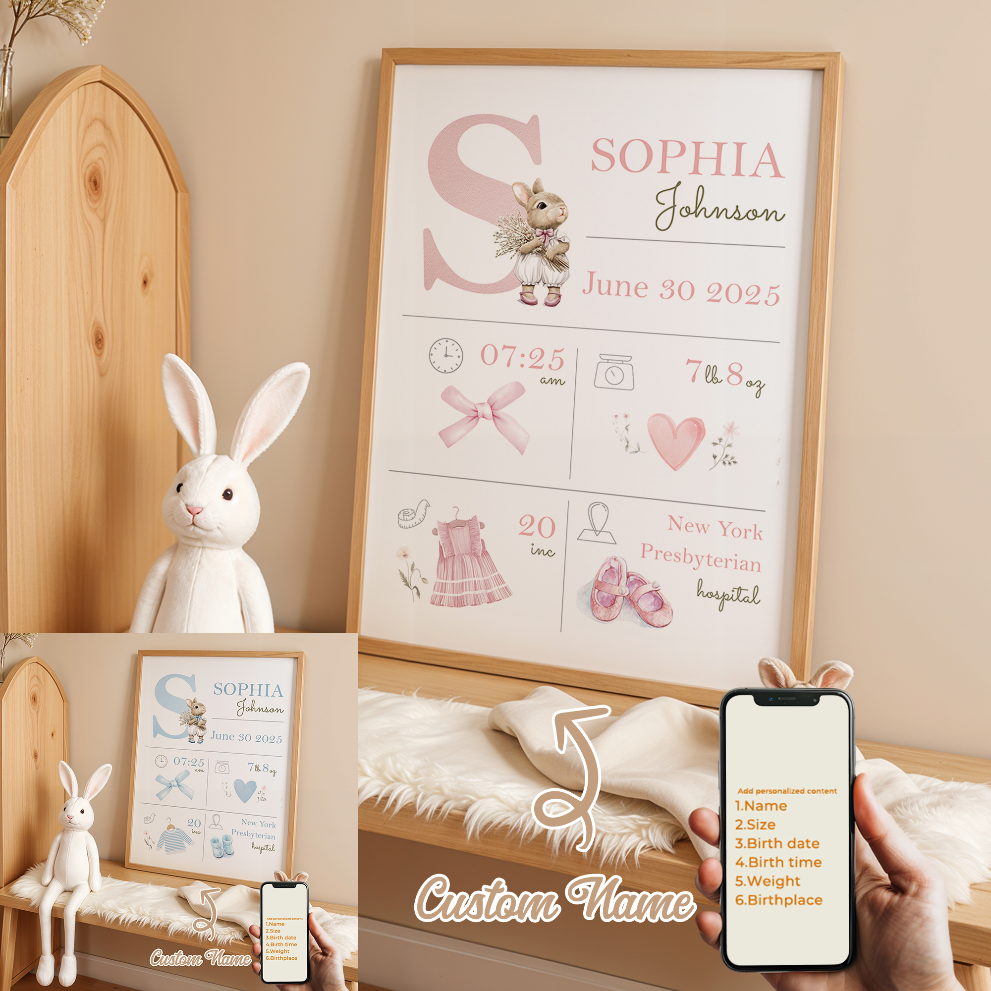 Personalized Name Box - Personalized Custom Name Cartoon Child Birth