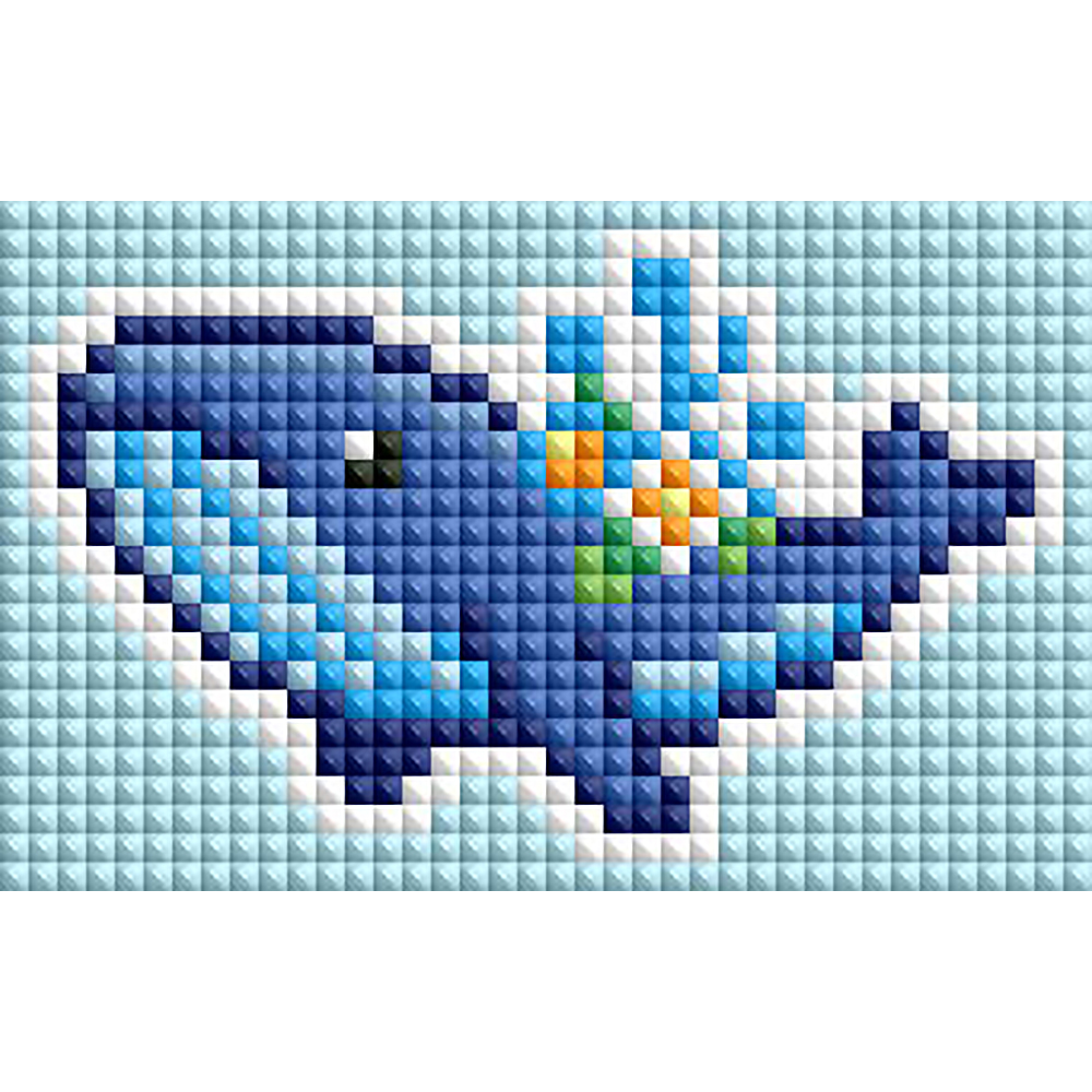 Photo Mosaic Print - Minigem®: Whale and Flower 9.4 cm