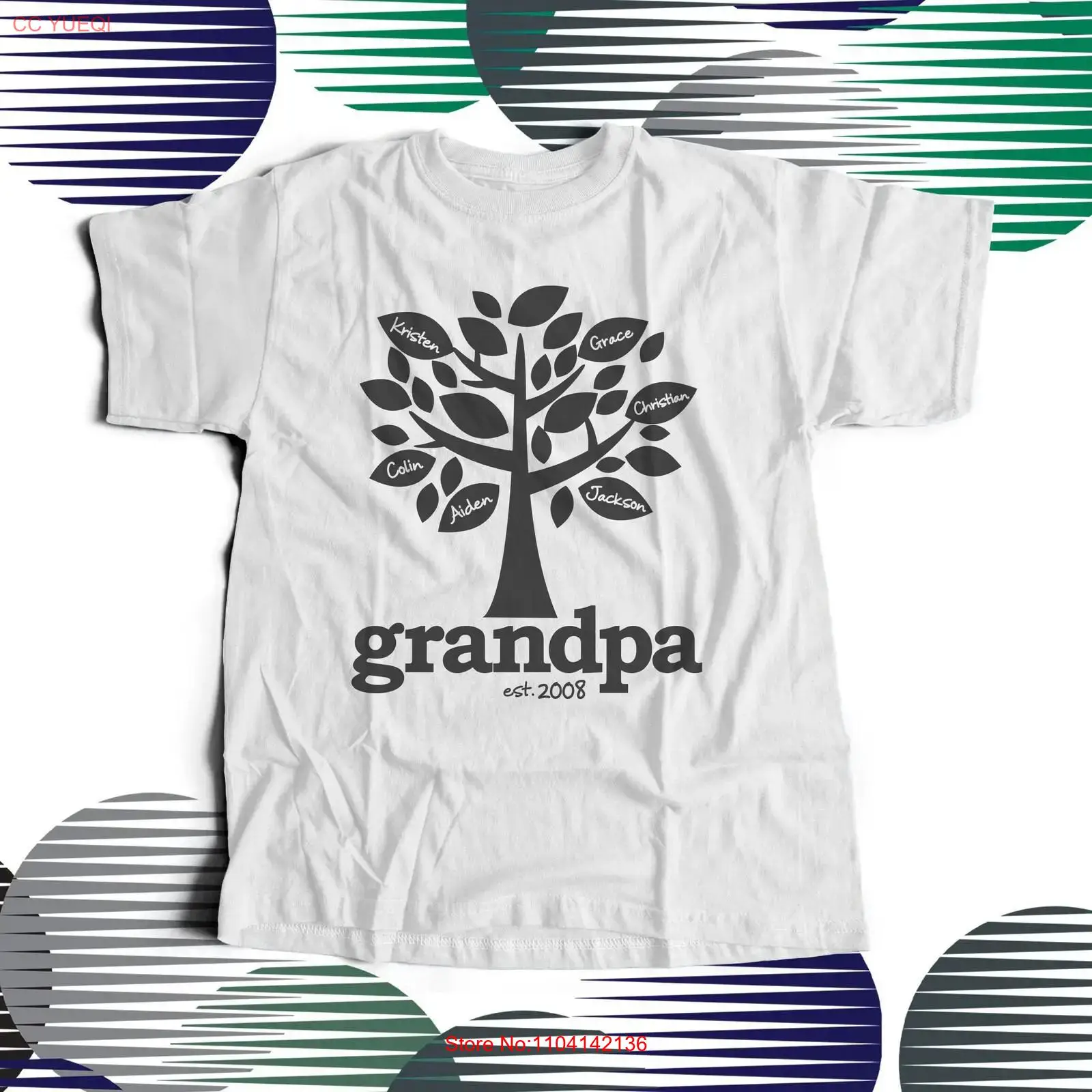 Family Tree Print - Grandpa shirt family tree established t