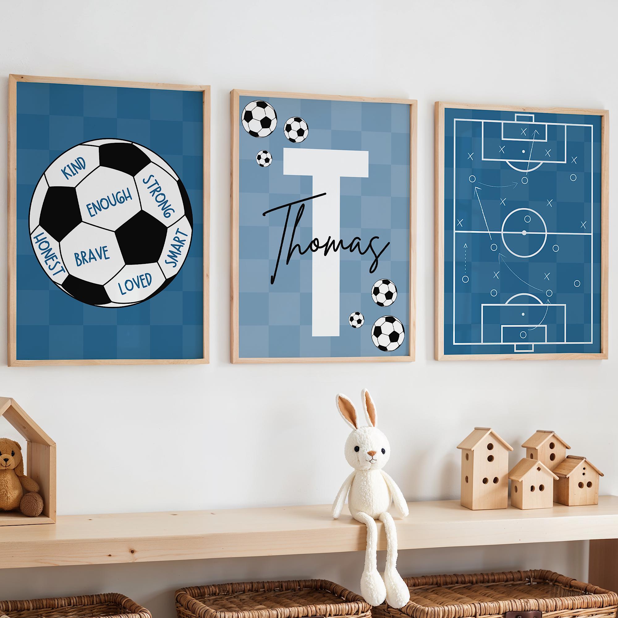 Custom Soccer Wall Art Set Aff - Personalized Name Box ulasan dan harga