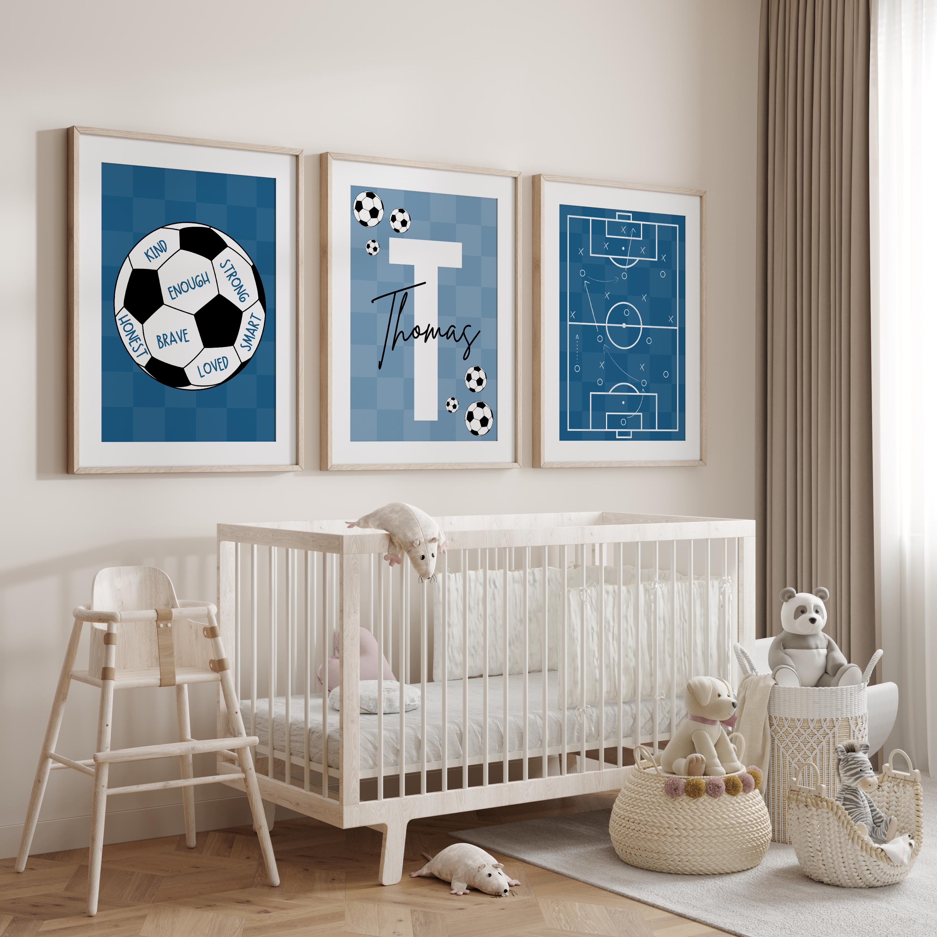 Custom Soccer Wall Art Set Aff - Personalized Name Box ulasan dan harga