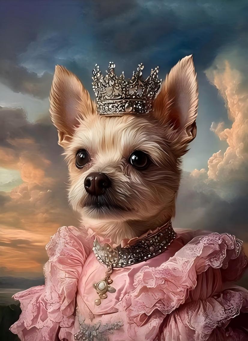 1PC Custom King Queen Dog Cat  - Pet Portrait Custom ulasan dan harga