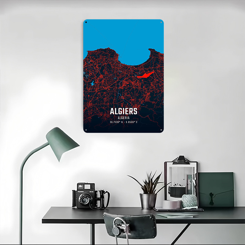 Algiers City Map Metal Poster  - Custom Map Poster ulasan dan harga