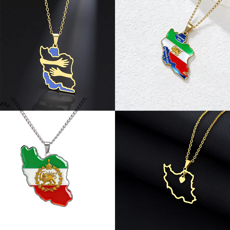 Lucktune Iran Map Pendant Neck - Custom Star Map ulasan dan harga
