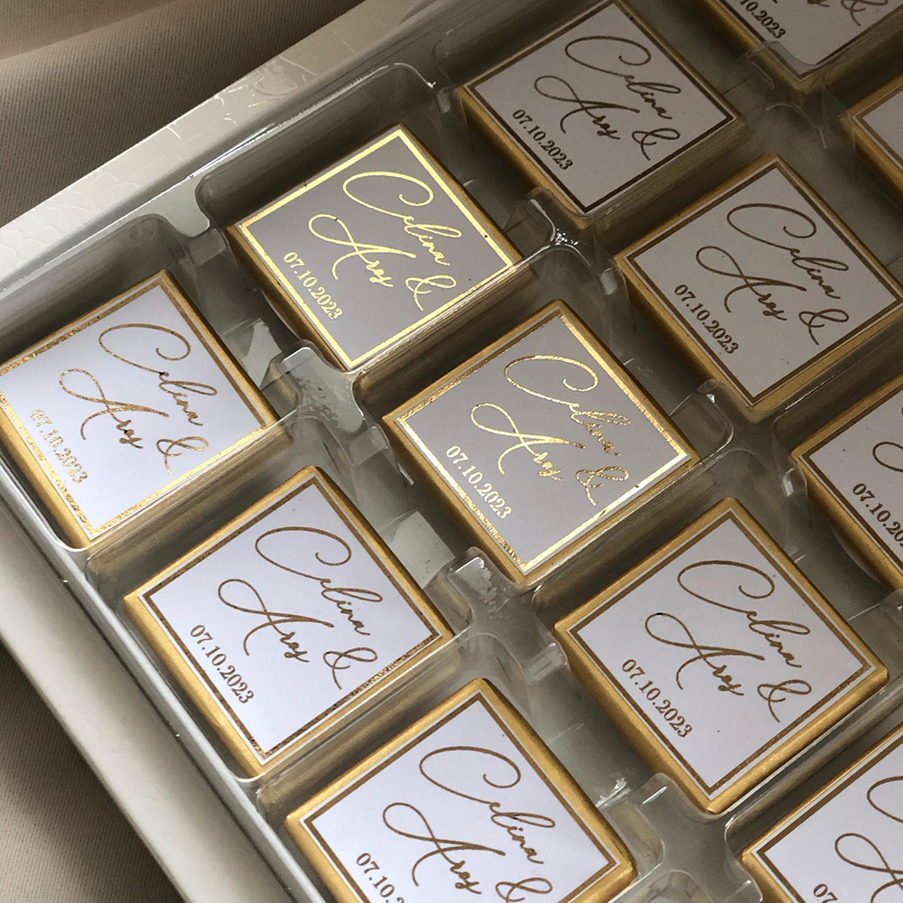 50pcs Wedding Chocolate Packin - Personalised Candle Label ulasan dan harga