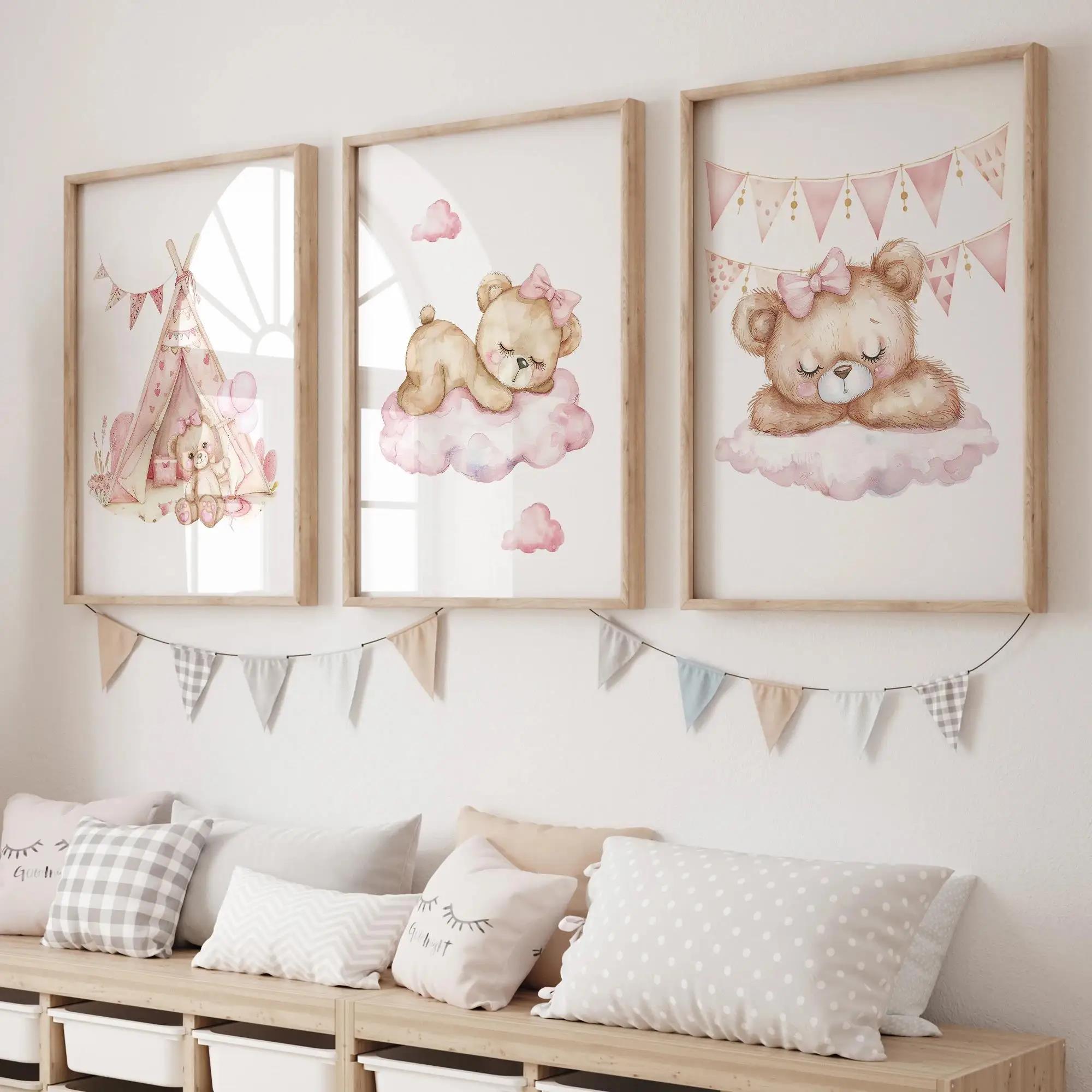 Pink Dream Bear Carousel Tent  - Personalized Name Box ulasan dan harga