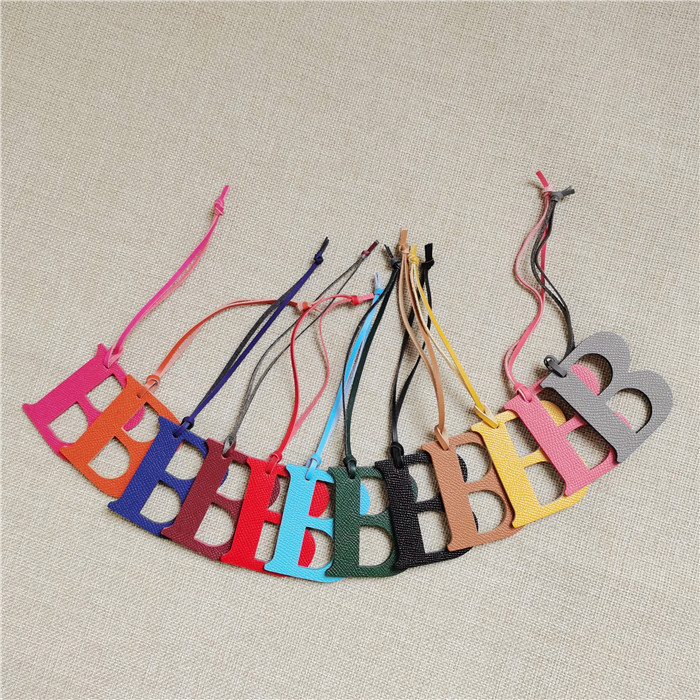 English Letter A B C D E F G A - Monogram Keychain Leather ulasan dan harga