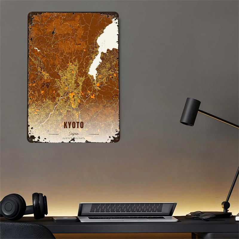 Kyoto Japan Map Art Metal Post - Custom Map Poster ulasan dan harga