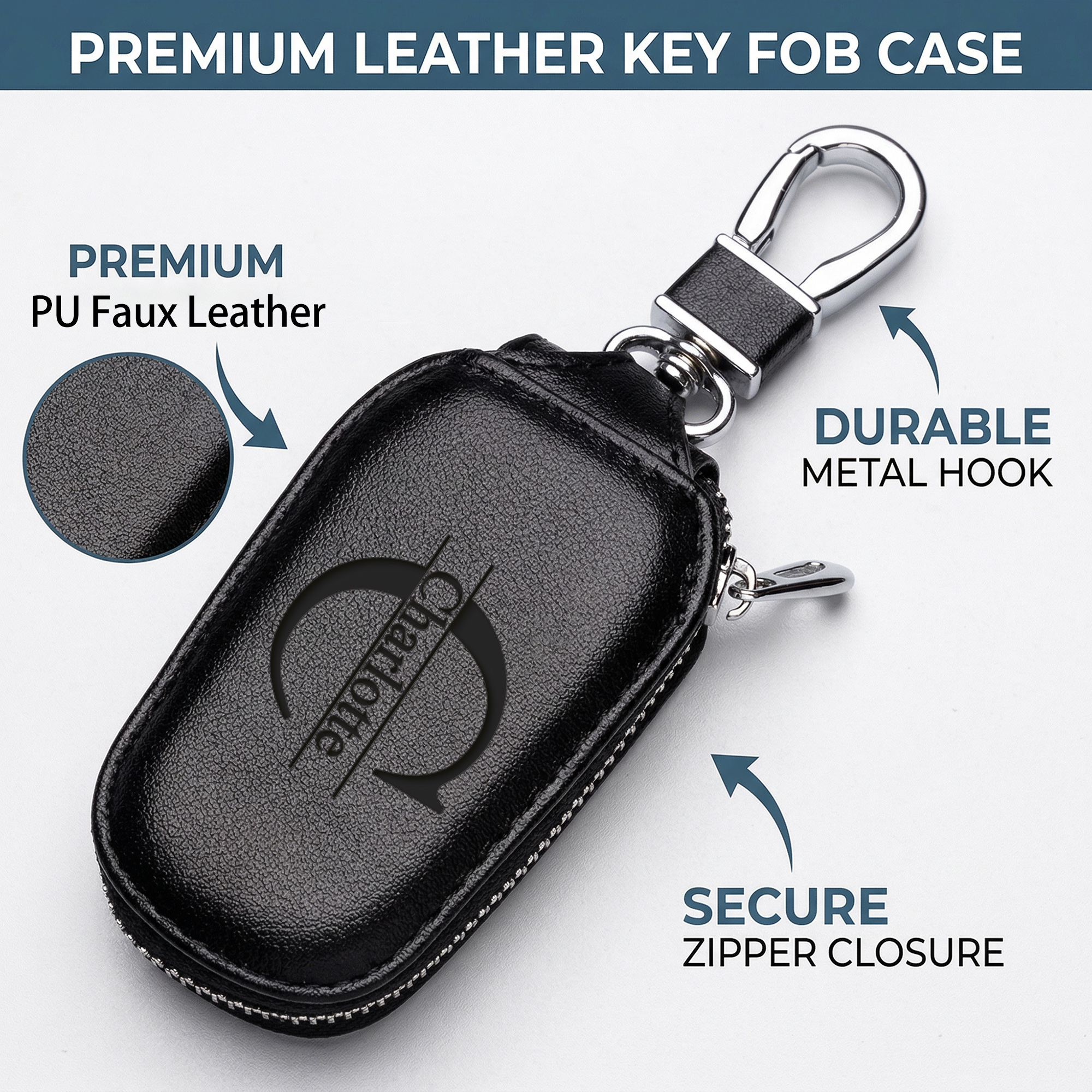 Personalized Custom Zipper Key - Monogram Keychain Leather ulasan dan harga