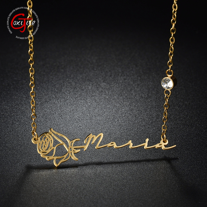 Goxijite Customized Rose Neckl - Birth Flower Necklace ulasan dan harga