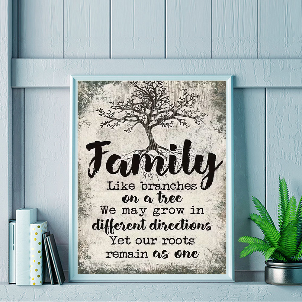 HUACAN  11CT Cross Stitch Comp - Family Tree Print ulasan dan harga