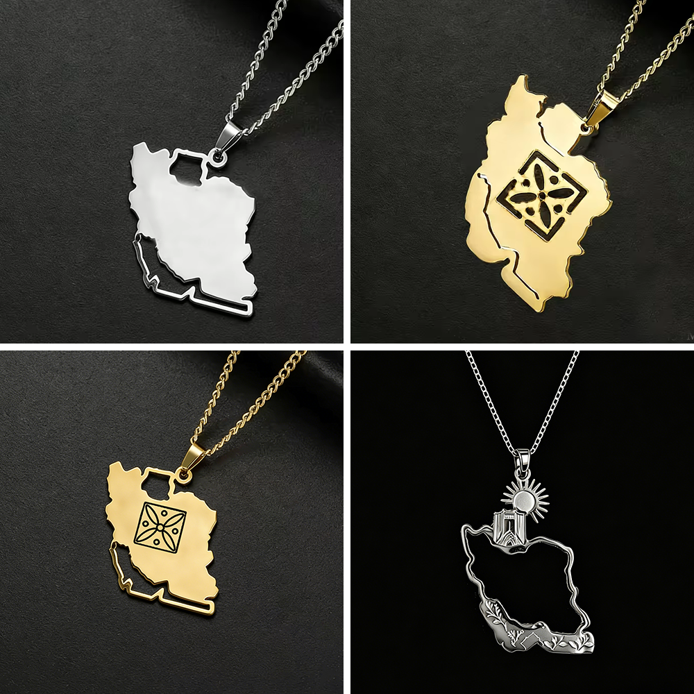 Lucktune Iran Map Pendant Neck - Custom Star Map ulasan dan harga
