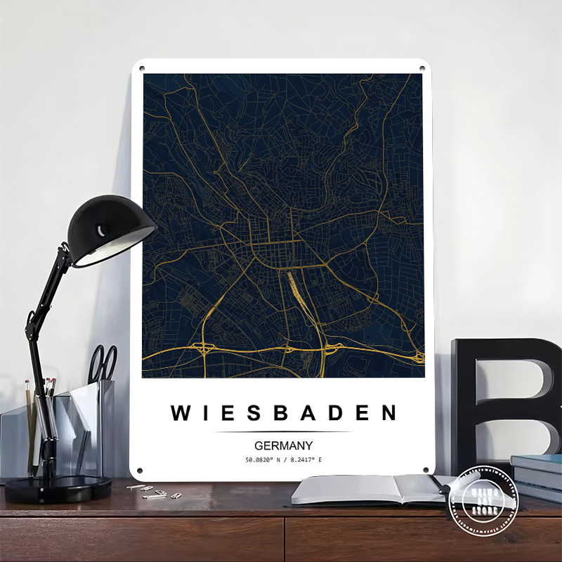 Wiesbaden City Map Printed Pos - Custom Map Poster ulasan dan harga