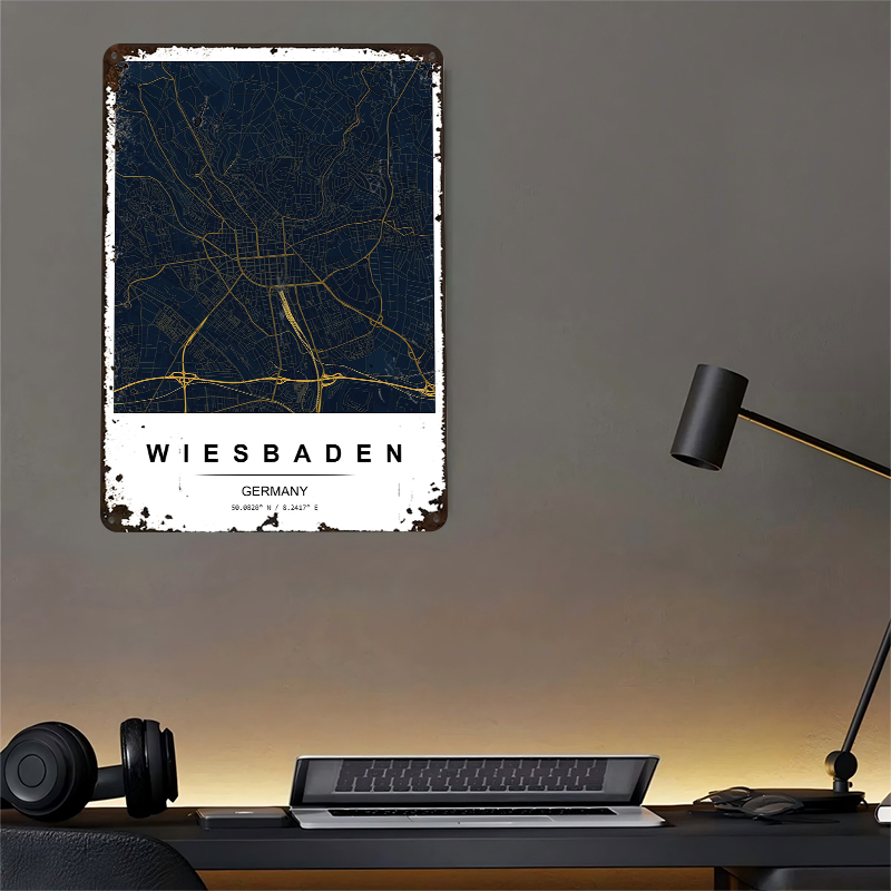 Wiesbaden City Map Printed Pos - Custom Map Poster ulasan dan harga