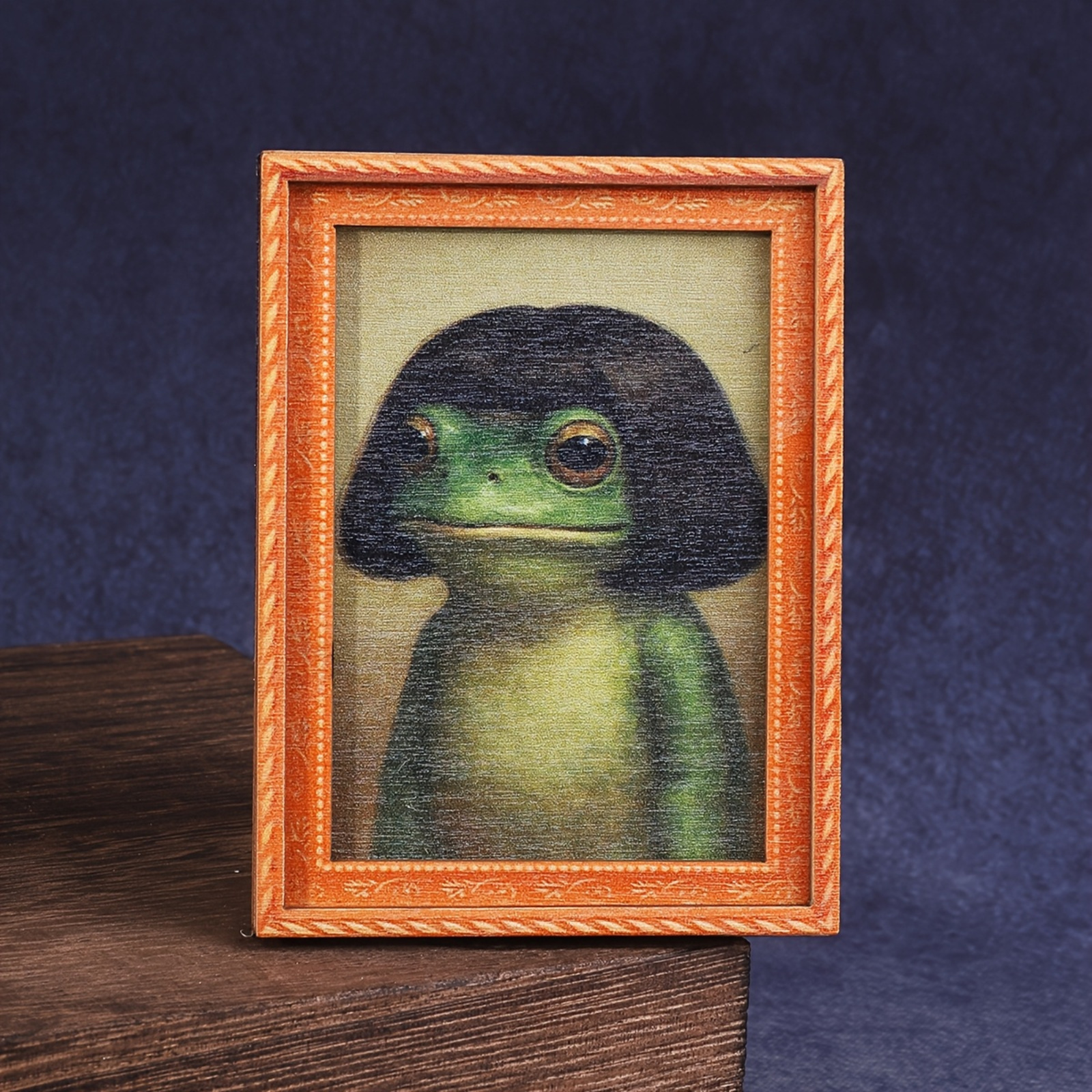 Whimsical Frog Wood Photo Fram - Engraved Wood Frame ulasan dan harga