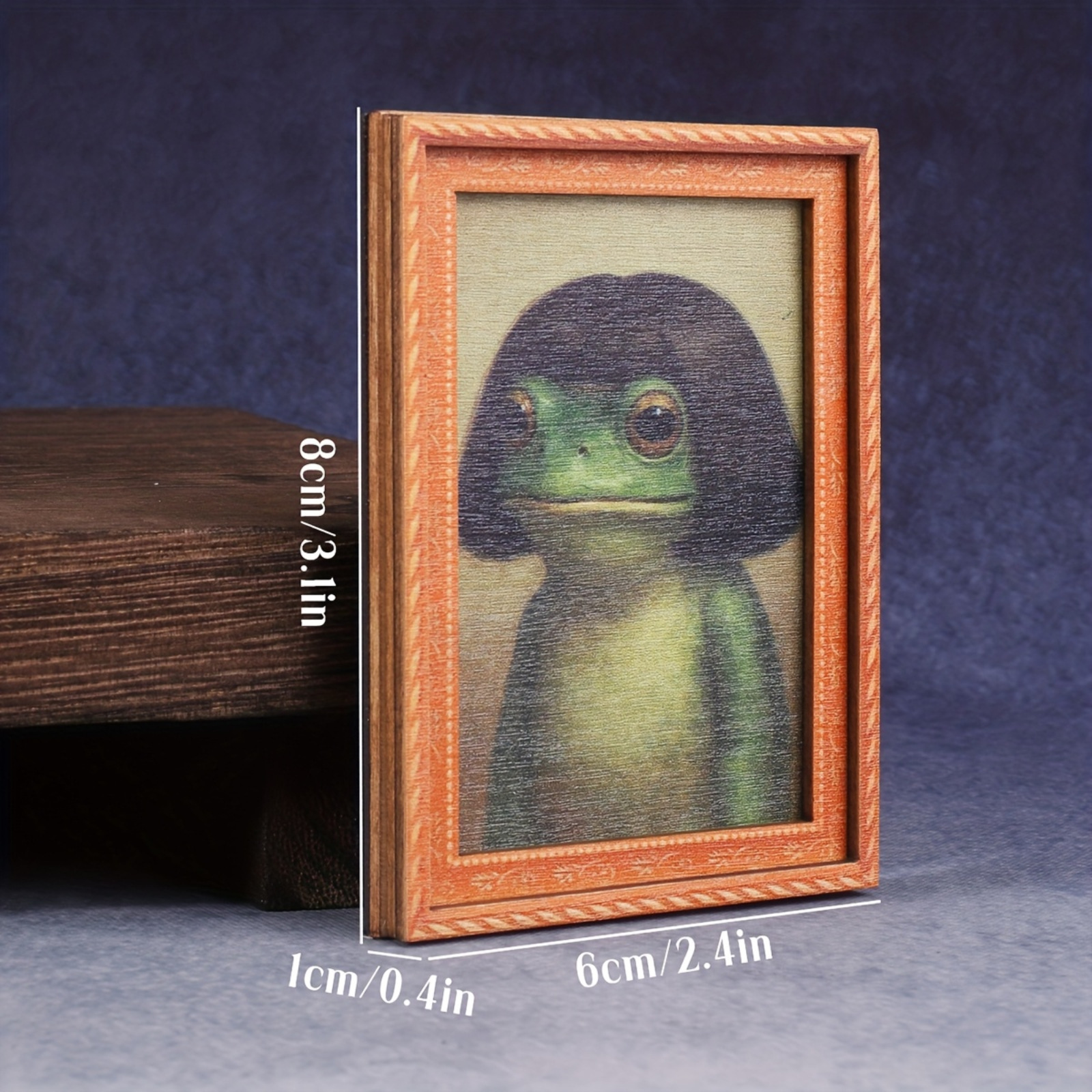 Whimsical Frog Wood Photo Fram - Engraved Wood Frame ulasan dan harga