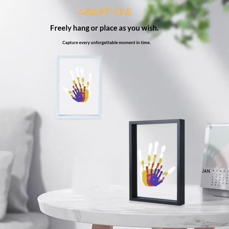 1 Set Family Handprint Photo F - Engraved Wood Frame ulasan dan harga