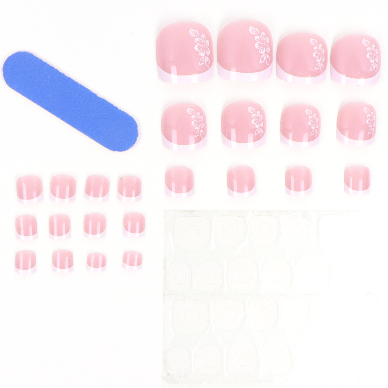 24PCS Short Square Pink With A - Pressed Flower Art ulasan dan harga