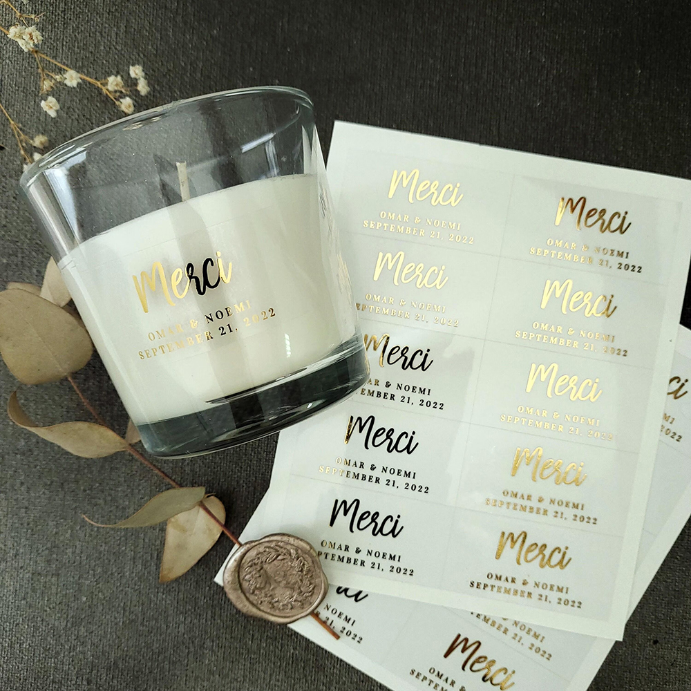 100pcs Custom Transparent Labe - Personalised Candle Label ulasan dan harga