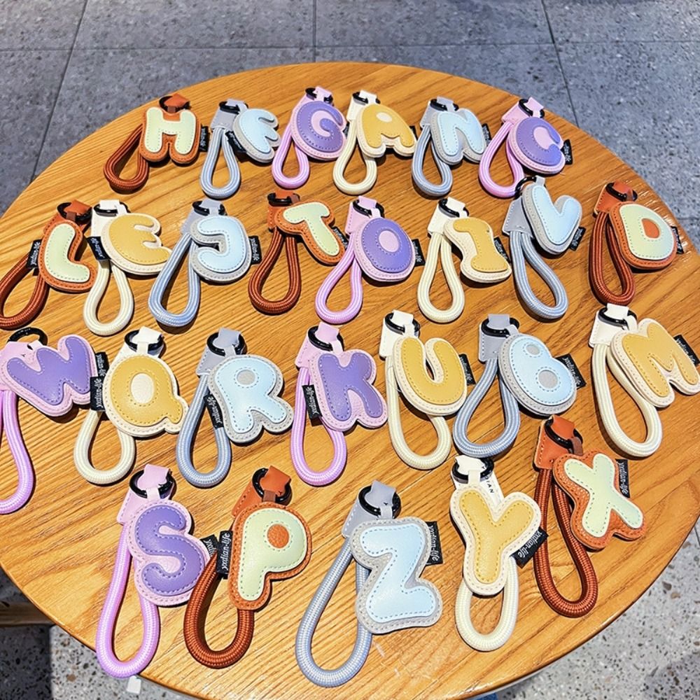 Sweet 26 Letter Keychain PU Le - Monogram Keychain Leather ulasan dan harga