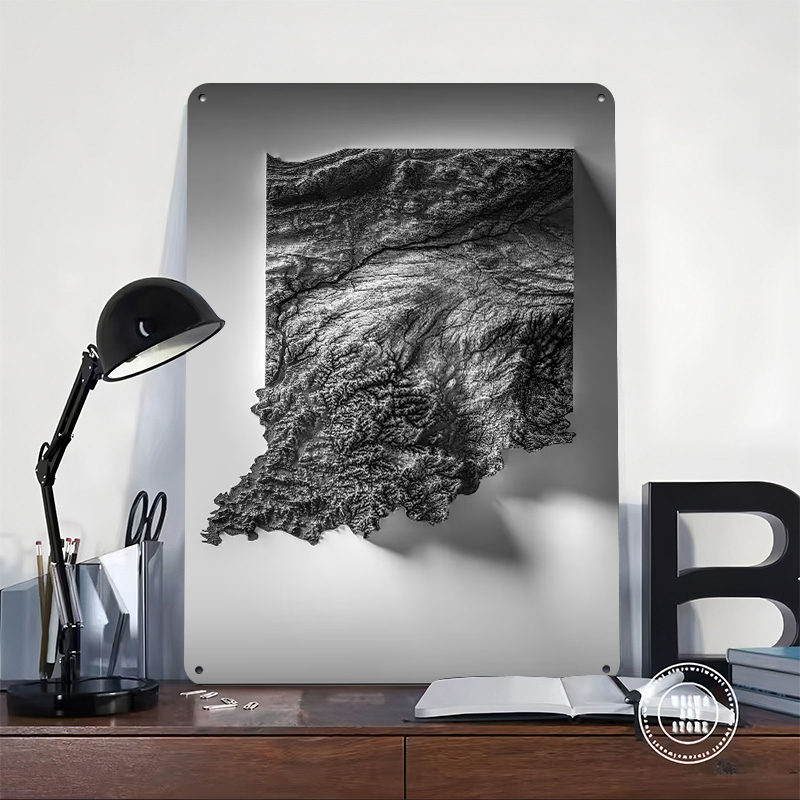 Indiana Topographic Map Printe - Custom Map Poster ulasan dan harga