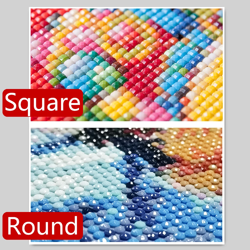 Frameless,5D DIY Square/Round  - Photo Mosaic Print ulasan dan harga