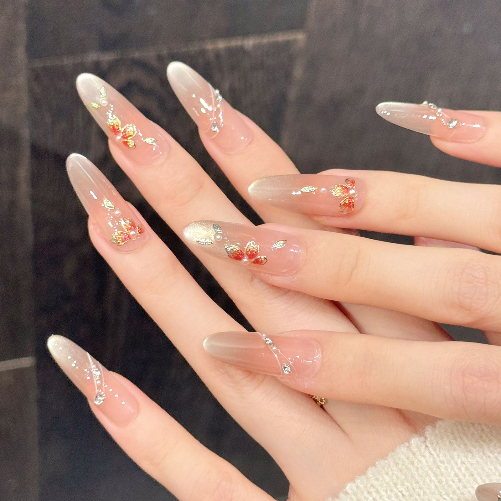 10pcs Handmade Fake Nails Pres - Pressed Flower Art ulasan dan harga