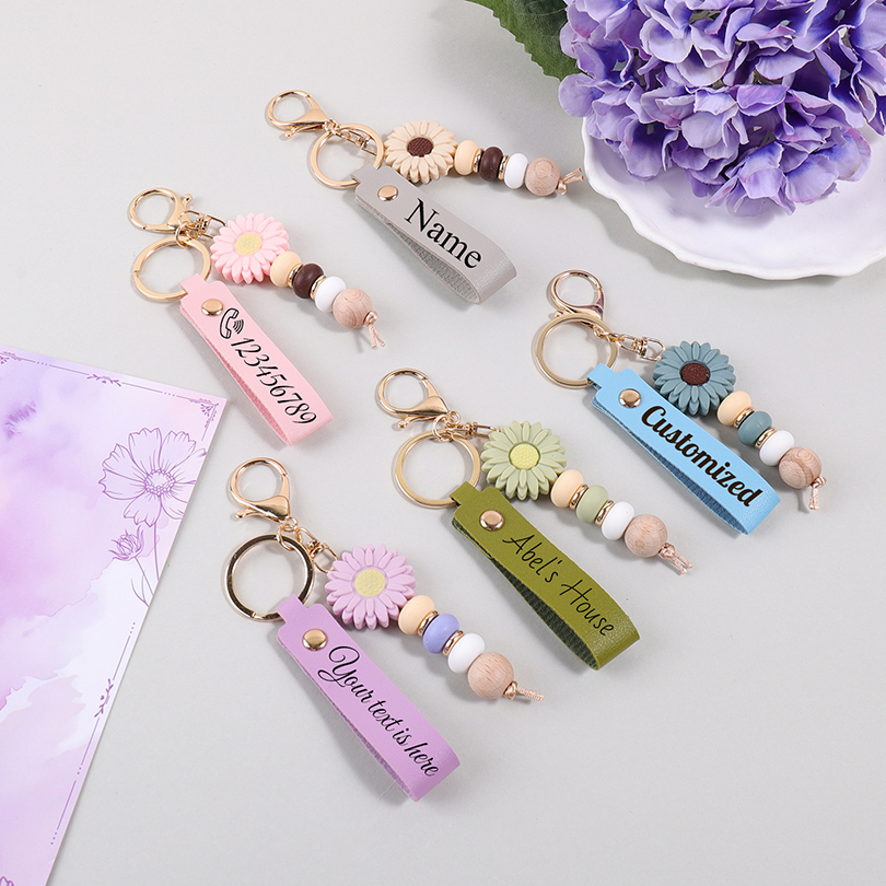 Daisy Pendant Custom Text Keyc - Initial Ring Custom ulasan dan harga