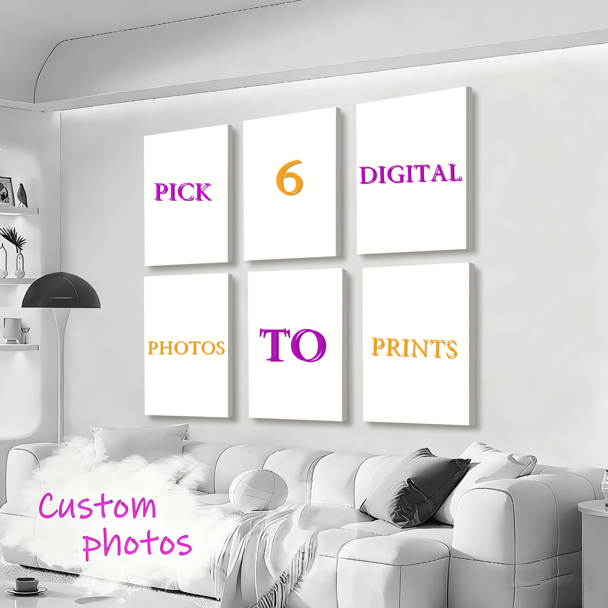 6pcs/set Custom Canvas Prints  - Pet Portrait Custom ulasan dan harga