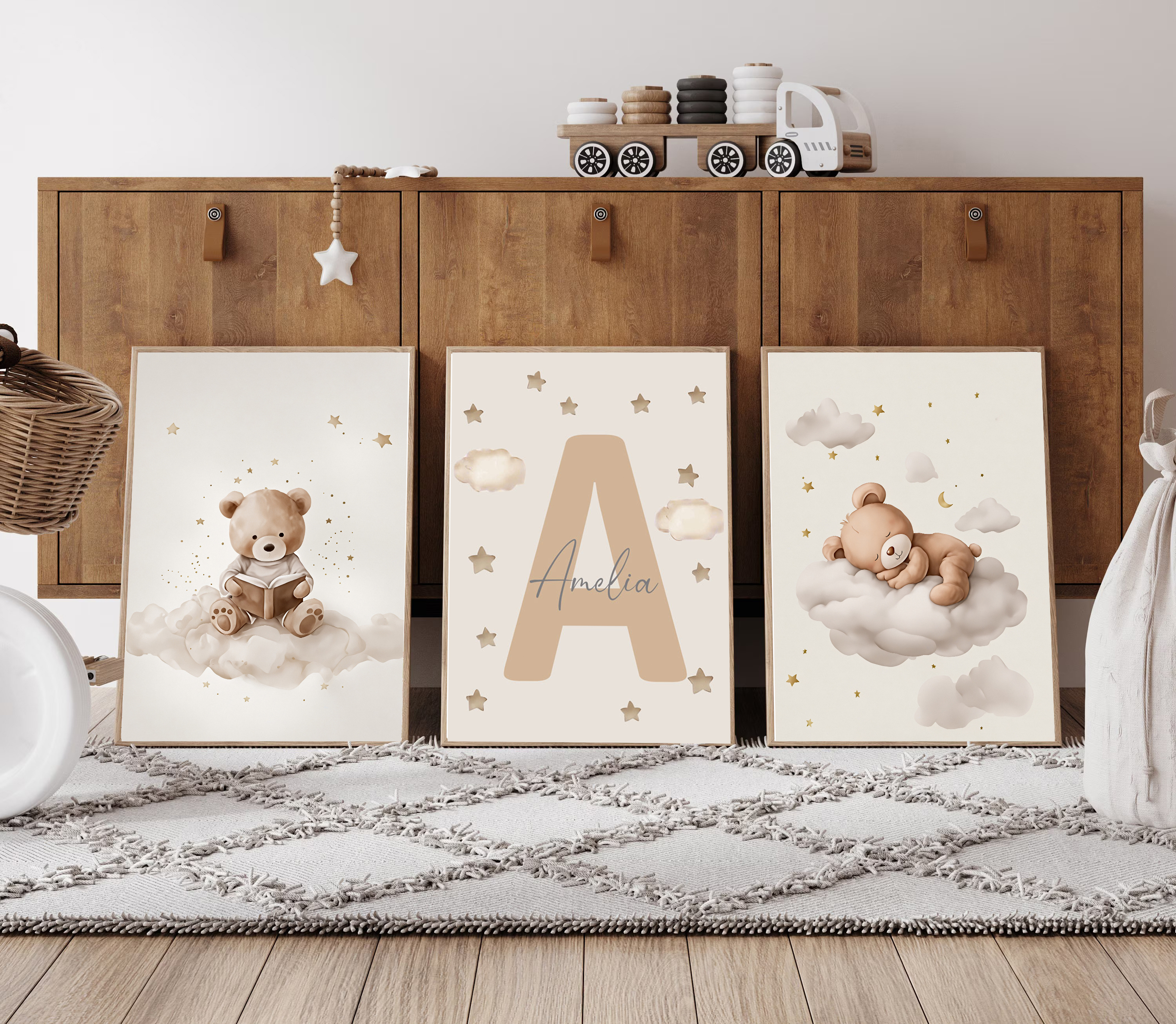 3pcs/set Bohemian Teddy Bear A - Personalized Name Box ulasan dan harga